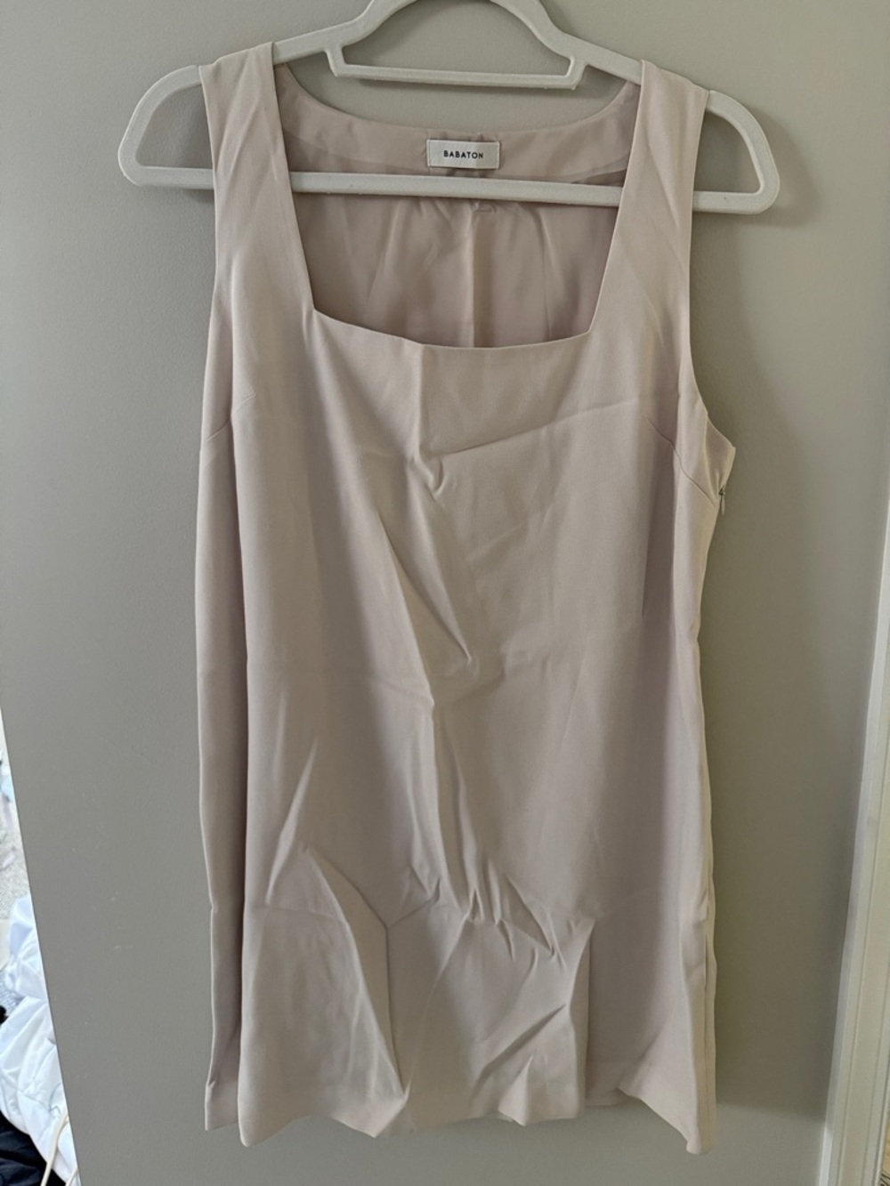 Babaton Cream Square-Neck Tank Dress